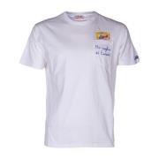 MC2 Saint Barth Herr Crewneck Bomull T-shirt med Cartoon Print White, ...