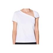Barbara Bui Vit Jersey Mode T-shirt White, Dam
