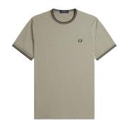 Fred Perry Twin Tipped T-Shirt Warm Grey Gray, Herr