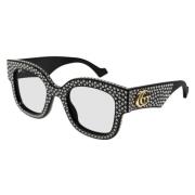 Gucci Oversized Cateye Solglasögon i Svart Black, Unisex