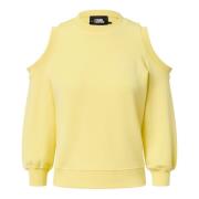 Karl Lagerfeld Modalblandning Off-Shoulder Sweatshirt Yellow, Dam