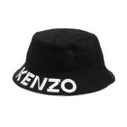 Kenzo Reversible Bucket Hat Svart Vit Röd Black, Unisex