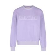 Saint Barth Lila Varsity Sweater Stardust Stil Purple, Dam