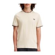Fred Perry Klassisk Twin Tipped T-shirt Beige, Herr