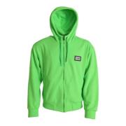 Dolce & Gabbana Neon Green Logo Zip Sweater Green, Herr