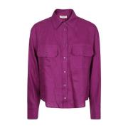 Max Mara Weekend Lila Linneskjorta med Fickor Purple, Dam