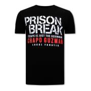 Local Fanatic Chapo Guzman Prison Break T-shirt Herr Black, Herr