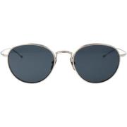 Thom Browne Stiliga runda solglasögon i silver Gray, Unisex