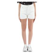 Karl Lagerfeld Bomull Bouclè Shorts White, Dam