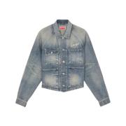 Kenzo Vintage Trucker Cropped Denim Jacket Blue, Herr