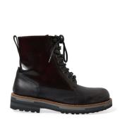 Dolce & Gabbana Bi-Färgat Läder Mid Calf Stövlar Black, Herr