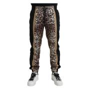 Dolce & Gabbana Leopardmönstrade Joggerbyxor Multicolor, Herr