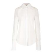 Sportmax Bomullspoplin Skjorta Ren Look White, Dam