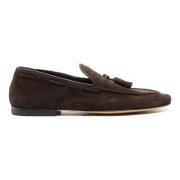 Officine Creative Suede Tassel Loafers Made in Italy Brown, Herr