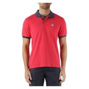 North Sails Bomull Pique Polo med Front Logo Patch Red, Herr
