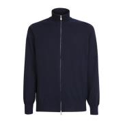 Brunello Cucinelli Mörkblå Cashmere Dragkedja Cardigan Blue, Herr