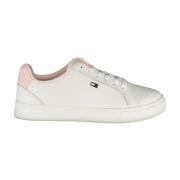 Tommy Hilfiger Vit Lace-Up Sneaker med Kontrastdetaljer White, Dam