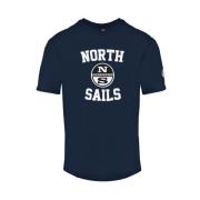North Sails Crewneck T-shirt i enfärgad Blue, Herr