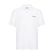 MC2 Saint Barth Vit Terry-Cloth Effekt Polo T-shirt White, Herr