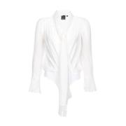 Pinko Silkesklänning med drapering White, Dam