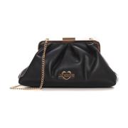 Love Moschino Metall Logo Liten Crossbody-väska Black, Dam