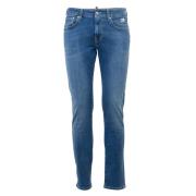 Roy Roger's Italienska Slim-Fit Stretch Denim Jeans Blue, Herr