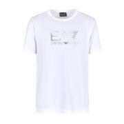 Emporio Armani EA7 Minimalistisk kortärmad T-shirt White, Herr