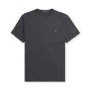 Fred Perry Ringer T-Shirt Anchor Grey Gray, Herr