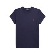 Ralph Lauren Blå Polo Shirt med Pony Logo Blue, Dam