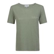 Maison Labiche Militär Linne Crew-neck T-shirt Green, Dam
