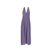 Jucca Sidenslång klänning med öppen rygg Purple, Dam