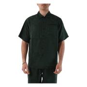 Department Five Tryckt Viskos Skjorta med Bowlingkrage Green, Herr