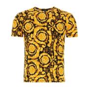 Versace Bomull Stretch Tryckt T-shirt Yellow, Herr