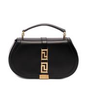 Versace Läder Greca Goddess Handväska Black, Dam