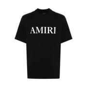 Amiri Svart Bomull Jersey Logo T-shirt Black, Herr