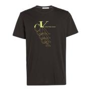 Calvin Klein Jeans Monogram T-shirt med Echo Graphi Design Black, Herr