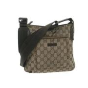 Gucci Vintage Pre-owned Canvas axelremsvskor Beige, Dam