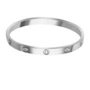 Dansk Copenhagen Glamour Kristallarmband Silverpläterad Gray, Dam