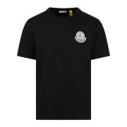 Moncler Pharrell Logo Bomull T-Shirt Black, Herr