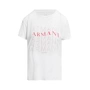Armani Exchange Grundläggande T-shirt Avslappnad Stil White, Dam