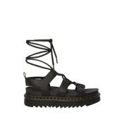 Dr. Martens Minimalistiska Gladiator Sandaler med Unika Snören Black, ...