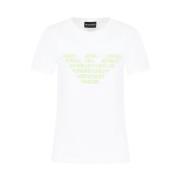 Emporio Armani Ekologisk Bomull Örn Broderad T-shirt White, Dam
