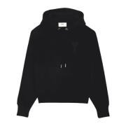 Ami Paris Svart Hjärta Bomull Hoodie Black, Herr