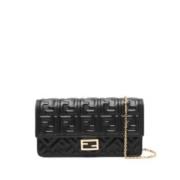 Fendi Snygg Wallet-on-Chain Baguette Stil Black, Dam