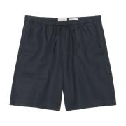 Marc O'Polo Linne Pyjama-Style Shorts Blue, Dam