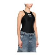 Versace Jeans Couture Svart Topplagg för Kvinnor Ss24 Black, Dam