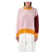Marni Colorblock Crewneck Sweater Aw23 Pink, Dam