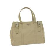 Prada Vintage Pre-owned Nylon prada-vskor Beige, Dam