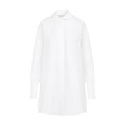 Patou Vit Bomull Mini Skjortklänning White, Dam