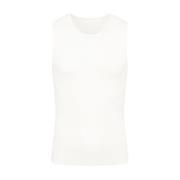 Ami Paris Ivory Viscose Tank Top Aw23 Beige, Herr